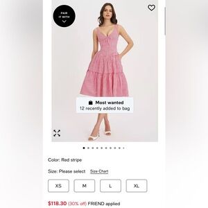 Pink Striped Women's Dress